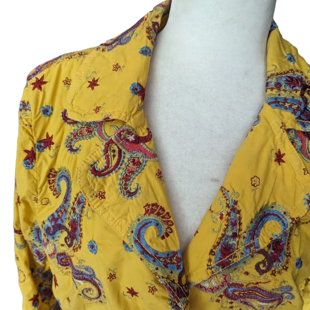 Paisley Yellow Women's Jacket - Picture 13 of 14